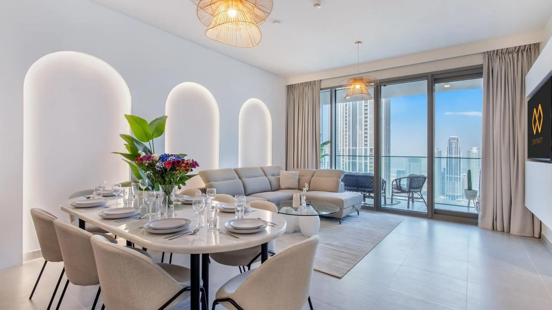 65Th High Floor - 4 Bedroom Apartment With Best Opera, Fountain & Burj Khalifa View - Downtown Dubai - Forte Tower 1 By Stayfinity For Max 9 Guests
