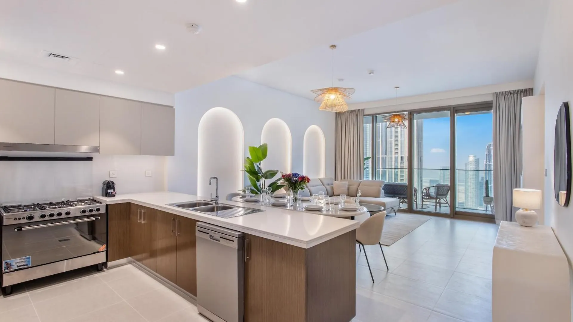 65Th High Floor - 4 Bedroom Apartment With Best Opera, Fountain & Burj Khalifa View - Downtown Dubai - Forte Tower 1 By Stayfinity For Max 9 Guests Forenede Arabiske Emirater